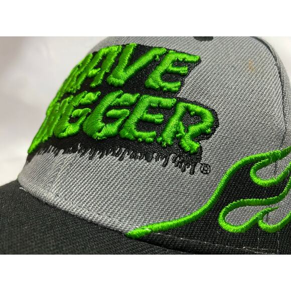 Grave Digger Monster Truck Racing Vintage Snap Back Hat Gray with flames - Picture 3 of 10